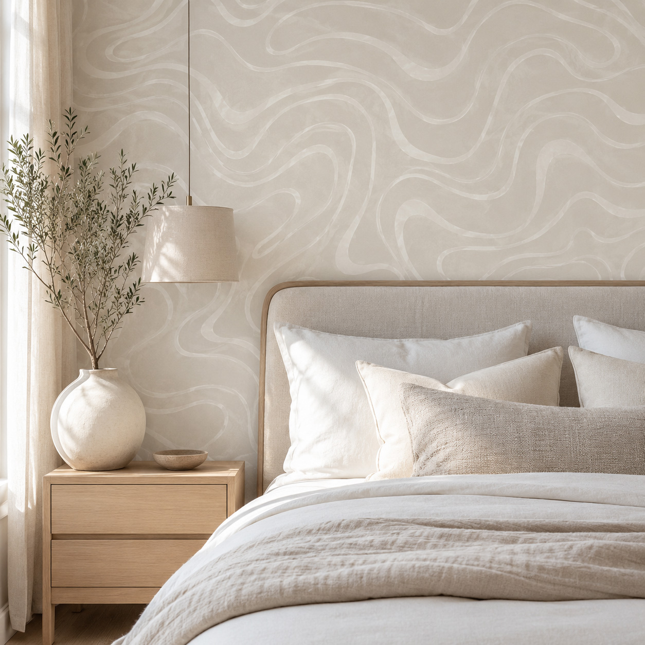 Abstract Wavy Line Self Adhesi - Home Lines Textiles ulasan dan harga