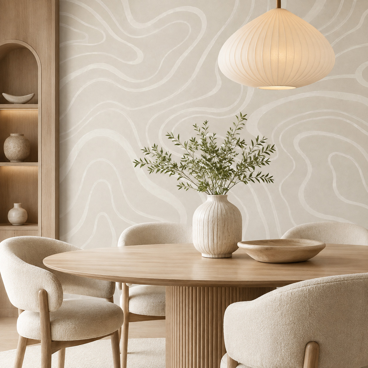 Abstract Wavy Line Self Adhesi - Home Lines Textiles ulasan dan harga