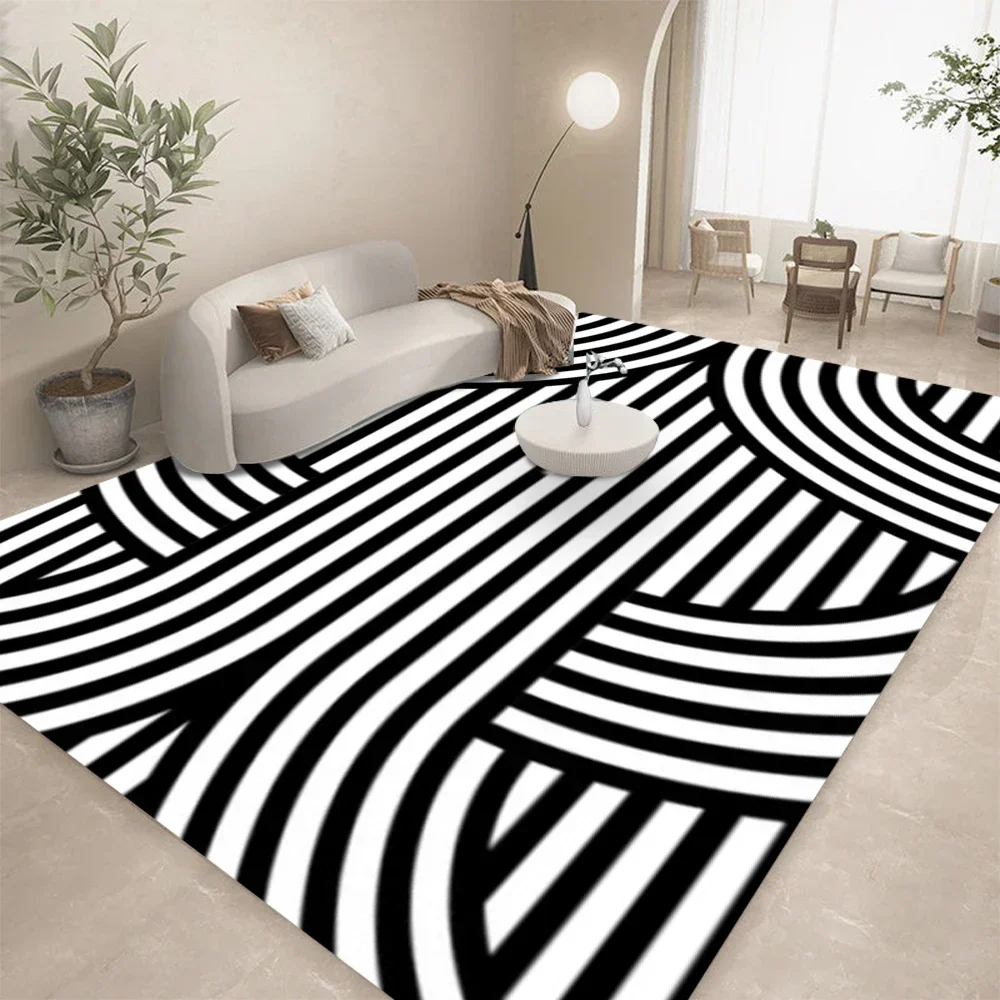 HD-Black White Geometric Line  - Home Lines Textiles ulasan dan harga