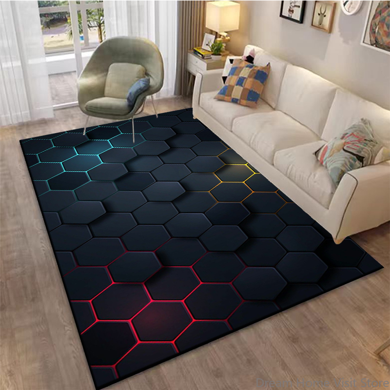 3D Abstract Mirror Geometric I - Home Textiles Plaid ulasan dan harga