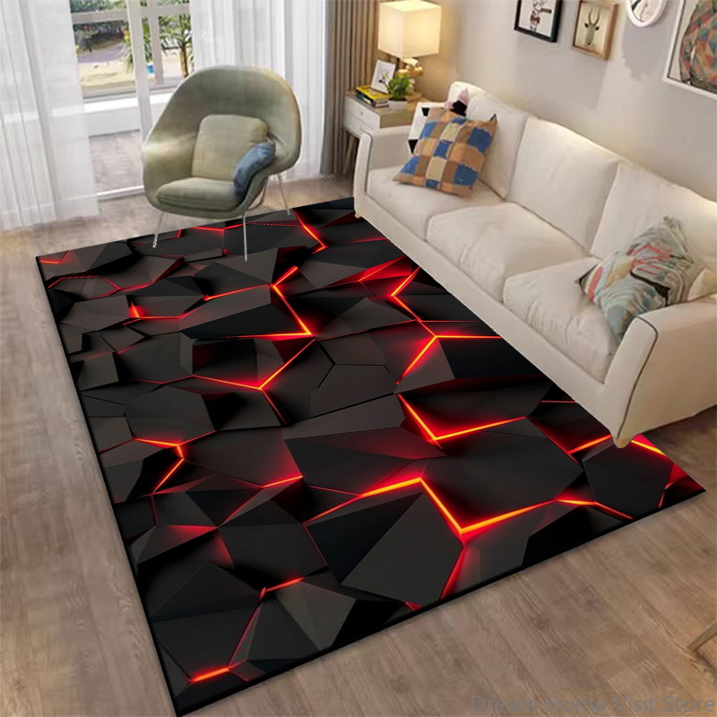 3D Abstract Mirror Geometric I - Home Textiles Plaid ulasan dan harga