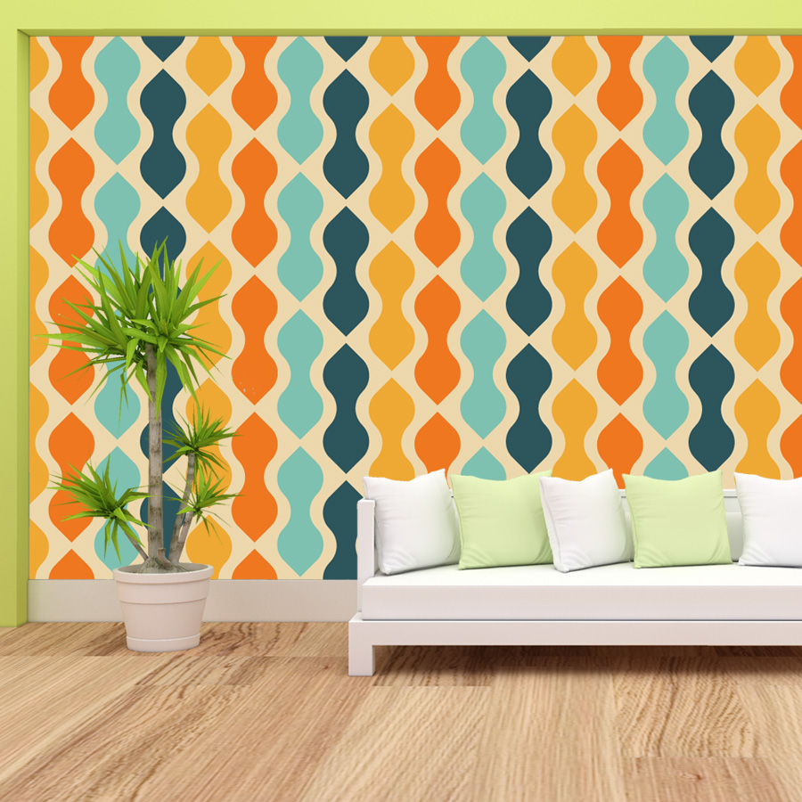 15+ Retro Geometry Rainbow Lin - Home Lines Textiles ulasan dan harga