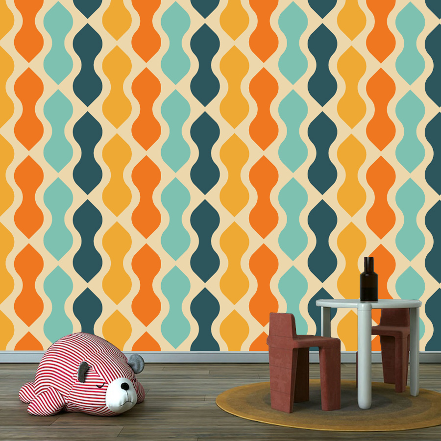 15+ Retro Geometry Rainbow Lin - Home Lines Textiles ulasan dan harga