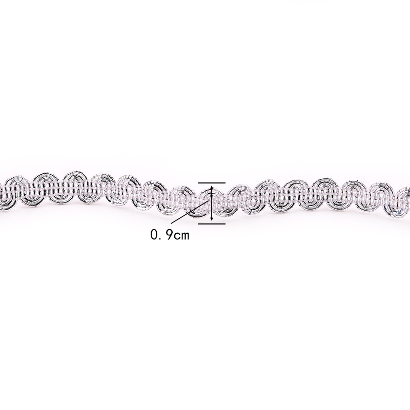 2Yards 0.9cm Golden Silver Wav - Home Lines Textiles ulasan dan harga